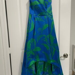 Shoshanna Blue and Green Floral Kids Dress